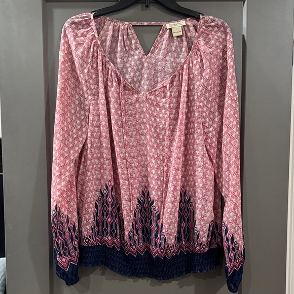 Lucky Brand Tops - Lucky Brand Pink and Navy Blouse